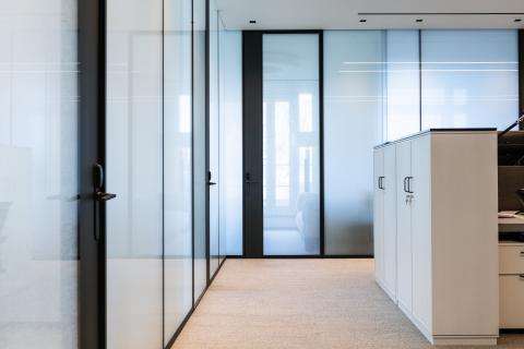 Interior glass doors & walls - Berkeley Square offices London